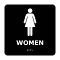 National Marker Co Graphic Braille Sign - Women - Black ADA2WBK